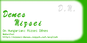 denes mizsei business card